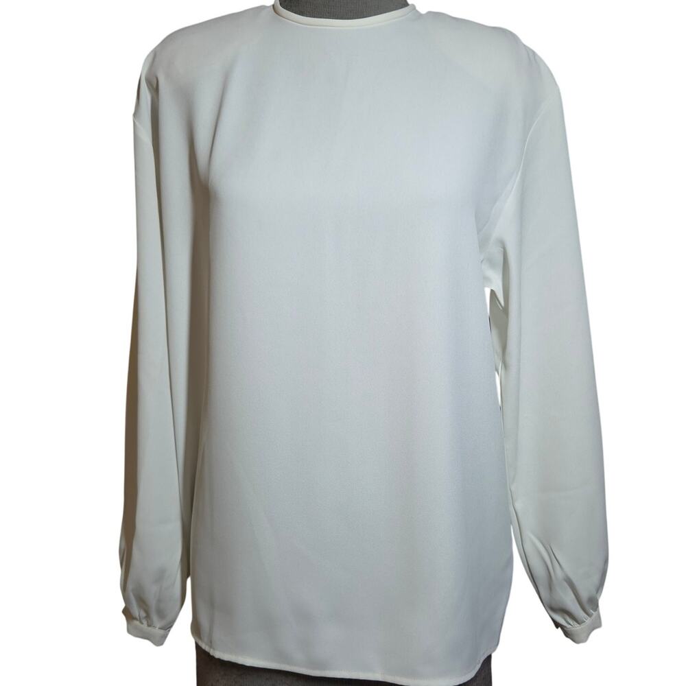 Vintage Cream Long Sleeve Blouse Size 4